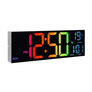Digital Wall Clock, LED Display with Remote.