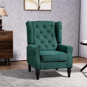 Wingback Chair, Button-Tufted.
