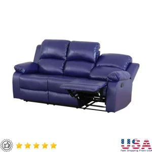 Recycled Leather Reclining Sofa.